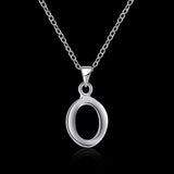 Sterling Silver Plated Necklace Women Pendant Initial Letter Alphabet B375