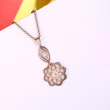 Yellow Gold Plated Necklace Pendant Flower Drop 19 Inches 1MM Lobster Clasp B302