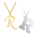 Stainless Steel Women's Unisex 18 Inch Necklace Pendant Letter Lobster Clasp S2
