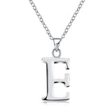 Sterling Silver Plated Necklace Women Pendant Initial Letter Alphabet B375