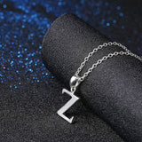 Sterling Silver Plated Necklace Women Pendant Initial Letter Alphabet B375