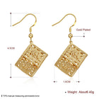 Yellow Gold Plated Earrings Drop Dangle Fish Hook Clasp L643