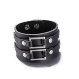 Leather Bracelet  9 Inches 49MM Push button L444