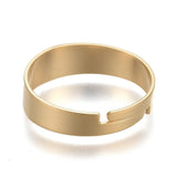 304 Stainless Steel Plain Band Rings Gold Silver Adjustable Size Z736