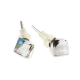 Stud Earrings platinum Brass Ear Stud Components Multi-Colors 9x7mm 0.7mm  P558