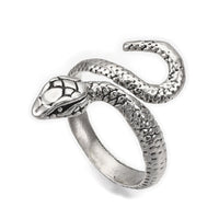 Alloy Cuff Finger Ring Snake Antique Silver Size 8 Adjustable 19mm P441