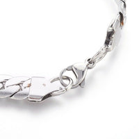 Stainless Steel Curb Chain Bracelet Lobster Clasp Silver Gold 8" 8.5x2mm P239