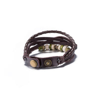 Leather Bracelet Butterfly 8 Inches 15MM Push button  L441