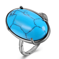 Rse Gold Platinum Plated Halo Ring Womens Kallaite Stone Blue B507