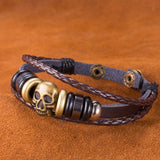 Leather Bracelet  Brown 8.5 Inches 20MM Push button  L442