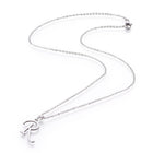 Stainless Steel Set Stud Earring Pendant Necklace Alphabet Letter 17.7" P495