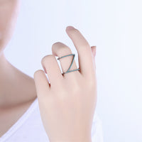 Rose Gold Platinum Plated Plated Knuckle Ring Kallaite Stone Blue B508