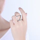 Rose Gold Platinum Plated Plated Knuckle Ring Kallaite Stone Blue B508