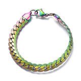 Stainless Steel Cuban Bracelet Lobster Multi-color 7" 6.3mm Z200