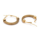 Stainless Steel Mesh Hoop Earrings Hypoallergenic Gold Z327