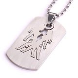 Stainless Steel Pendant 0.912X1.64 Inch Square tags Constellation Necklace B162