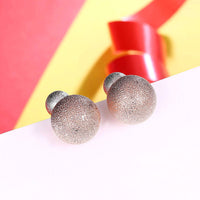 Rose Yellow Gold Platinum Plated Earrings Stud Push Back Clasp L642