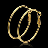 Yellow Gold French Back Hoop Earrings L109