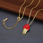 Yellow Gold Plated Necklace Women's Pendant Ice Cream AAA Zirconia Lobster B176