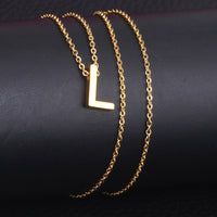 Stainless Steel Women's Unisex 18 Inch Necklace Pendant Letter Lobster Clasp S3