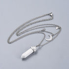 Malachite Bullet Pendant Necklace 316 Stainless Steel Lobster Clasp 16" Z509