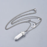 Malachite Bullet Pendant Necklace 316 Stainless Steel Lobster Clasp 16" Z509