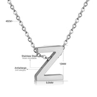 Stainless Steel Women's Unisex 18 Inch Necklace Pendant Letter Lobster Clasp S3