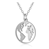 201 Stainless Steel Pendant Necklaces Cable Chains Earth Silver Gold 15.7" P665