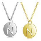 Stainless Steel Initial Pendant Necklace Alphabet Silver Gold Letter 16" A416