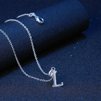 Sterling Silver Plated Necklace Women Pendant Initial Letter Alphabet B375