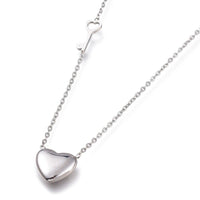 Valentine's Day Stainless Steel Pendant Necklace Lobster Heart Key Love 17" Z499