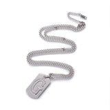 Stainless Steel Initial Pendant Necklace Lobster Chain Alphabet Letter 27" A385