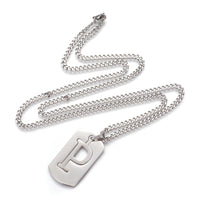 Stainless Steel Initial Pendant Necklace Lobster Chain Alphabet Letter 27" A385