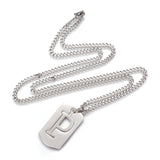 Stainless Steel Initial Pendant Necklace Lobster Chain Alphabet Letter 27" A385