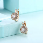 Platinum Plated Earrings  Hoop Huggies AAA Zirconia Latch Back Clasp L582