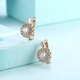 Platinum Plated Earrings  Hoop Huggies AAA Zirconia Latch Back Clasp L582