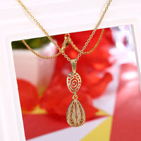 Yellow Gold Platinum Plated Necklace Pendant Drop 19 Inches 1MM Lobster B289