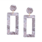 Ear Studs Alloy Cellulose Acetate(Resin) Rectangle Blue 50x20mm Pin 0.7mm  P573