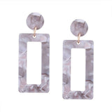 Ear Studs Alloy Cellulose Acetate(Resin) Rectangle Blue 50x20mm Pin 0.7mm  P573