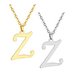 Stainless Steel Women's Unisex 18 Inch Necklace Pendant Letter Lobster Clasp S2