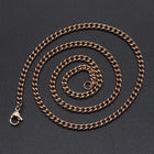 304 Stainless Steel Curb Twisted Chain Necklace Lobster Gold 18-26" 3.5mm  A420