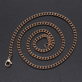 304 Stainless Steel Curb Twisted Chain Necklace Lobster Gold 18-26" 3.5mm  A420