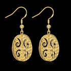 Yellow Gold Platinum Plated Earrings  Drop Dangle Fish Hook Clasp L646