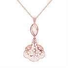 Yellow Gold Plated Necklace Pendant Flower Drop 19 Inches 1MM Lobster Clasp B299
