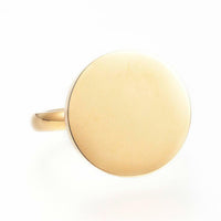 304 Stainless Steel Finger Rings Flat Round Gold Silver Z694