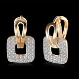 Platinum Plated Earrings  Drop Dangle AAA Zirconia Latch Back Clasp L577