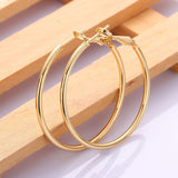 Yellow Gold French Back Hoop Earrings L109