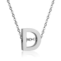 Stainless Steel Women's Unisex 18 Inch Necklace Pendant Letter Lobster Clasp S3