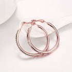 Rose Yellow Gold Silver Zirconia Latch Back Hoop Earrings L113