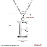 Sterling Silver Plated Necklace Women Pendant Initial Letter Alphabet B375